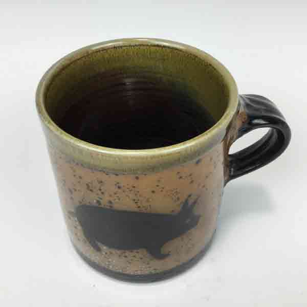 Pig Cylinder Pottery Mug by Terry Plasket - Image 4